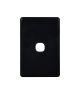 Trader Flat Cat Black Switch Plate Vertical 1 Gang (Less Mech) FLSWPV1GBK