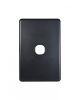 Trader Flat Cat Matt Black Switch Plate Vertical 1 Gang (Less Mech) FLSWPV1GMBK