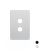 Trader Flat Cat White Switch Plate Vertical 2 Gang (Less Mech) FLSWPV2G