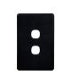 Trader Flat Cat Black Switch Plate Vertical 2 Gang (Less Mech) FLSWPV2GBK