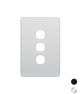 Trader Flat Cat White Switch Plate Vertical 3 Gang (Less Mech) FLSWPV3G