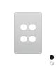 Trader Flat Cat White Switch Plate Vertical 4 Gang (Less Mech) FLSWPV4G