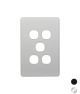 Trader Flat Cat White Switch Plate Vertical 5 Gang (Less Mech) FLSWPV5G