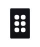 Trader Flat Cat Black Switch Plate Vertical 6 Gang (Less Mech) FLSWPV6GBK