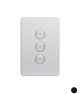 Trader Flat Cat White Switch Vertical 3 Gang 10AX/16A 250V~ FLSWV3G 