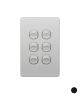 Trader Flat Cat White Switch Vertical 6 Gang 10AX/16A 250V~ FLSWV6G 
