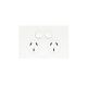 Hager Finesse Double Power Point 10A 250V Gloss White WBQP2S 
