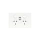 Hager Finesse Double Power Point with Twin USB A + C Charger Matt White WBQP2SUSBAC-MW