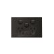 Hager Finesse Double Power Point with extra Switch 250V Matt Black WBQP2XS-MB