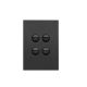 Hager Finesse 4 Gang Switch with Mechs 250V Matt Black WBQSV4-MB