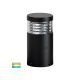 Havit HV1615T-BLK -12V/240V Mini Stainless Steel Black Louvred Tri Colour LED Bollard Light Clear Diffuser