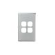 HPM XL770/4PLMS HPM Excel 4 Gang Matt Silver Cover Plate