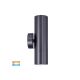 Havit Tivah Solid Brass Graphite Coloured TRI Colour Up & Down Wall Pillar Lights 12V & 240V HV1075T-HV1077T