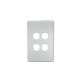 ISAU1524 ISAGO 4 Gang Grid & Cover Plate White