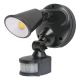 Martec Defender Black 10W Tri Colour LED Single Exterior Security Light With PIR Sensor