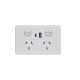 PUPP2USB2GAC White Trader Series 10A Twin Socket Outlet with 1 x USB-C & 1 x USB-A Outlet
