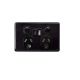 PUPP2USB2GACBK Black Trader Series 10A Twin Socket Outlet with 1 x USB-C & 1 x USB-A Outlet