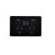 PUPP2USB2GBK Black Trader Series 10A Twin Socket Outlet with Dual USB charger