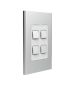 Clipsal Iconic Styl Skin 4 Gang Switch S3044C-Styl Silver