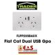 Trader Flat Cat - Fully Integrated Dual Format A & C USB Charger Auto Switched Power Point
