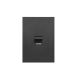 Hager Finesse Vertical Cooker Switch 45A 250V Double Pole Matt Black WBQCKSV1-MB