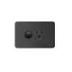 Hager Silhouette Matt Black 15A Single Power Point with shutter  WBSP115S-MB
