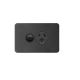 Hager Silhouette Matt Black 10A Single Power Point with shutter  WBSP1S-MB 