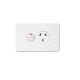 Hager Silhouette Gloss White 10A Single Power Point with shutter  WBSP1S