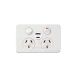 Hager Silhouette Matt White 10A Double Power Point with twin 2.1A USB A&C Charger  WBSP2SUSBAC-MW