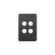 Hager Silhouette Matt Black 4G switch plate, no mech WBSSP4-MB