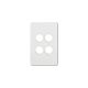 Hager Silhouette Matt White 4G switch plate, no mech WBSSP4-MW