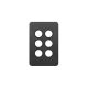 Hager Silhouette Matt Black 6G switch plate, no mech WBSSP6-MB