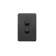 Hager Silhouette Matt Black 2 Gang switch 10A 250V WBSSV2-MB