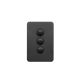 Hager Silhouette Matt Black 3 Gang switch 10A 250V WBSSV3-MB
