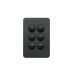 Hager Silhouette Matt Black 6 Gang switch 10A 250V WBSSV6-MB