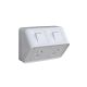 Hager Weatherproof 10A Double Power Point (GPO) with Shallow Mounting Block  WBWP2SH