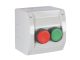 WS226/2PB Push Button Switch, 2 Gang, Red/Green Button, Weathershield, Resistant grey