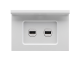 Z4032HSUSBC Saturn Zen Twin USB Charger with Shelf-Zen White